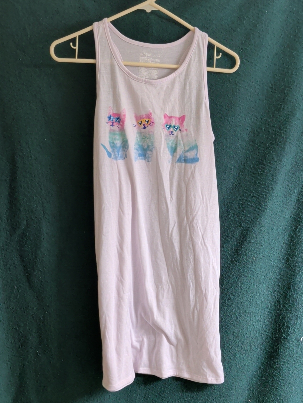 Cat & Jack Lavender Tank Chemise with Pastel Cat Trio